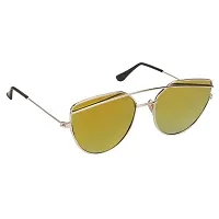 Arzonai Hayes Retro Square Shape Silver-Orange Mirrored UV Protection Sunglasses For Men  Women [MA-034-S4 ]-thumb1