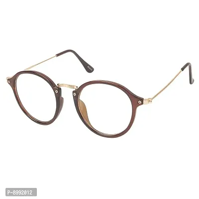 Arzonai Frame Round Shape Brown-Transparent UV Protection Sunglasses | Frame For Men  Women [MA-087-S3 ]