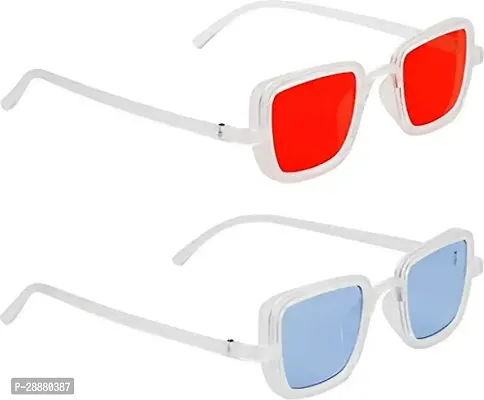 Modern Multicoloured Plastic Sunglasses Pack Of 2-thumb0