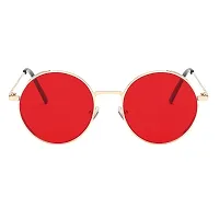 ARZONAI Retro Small Metal Frame Teen Round Lens Beach Unisex Sunglasses (MA-040-S20 | Red| Medium)-thumb2