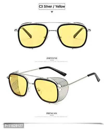 Fabulous Yellow Metal UV Protected Sunglasses For Men-thumb3