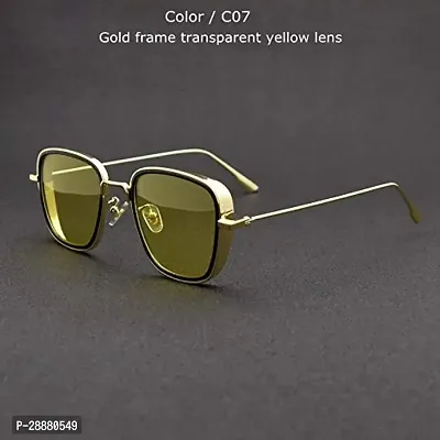 Modern Yellow Metal Sunglasses-thumb3