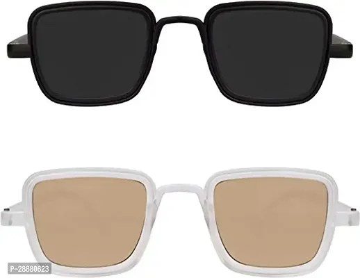 Modern Multicoloured Plastic Sunglasses Pack Of 2-thumb2