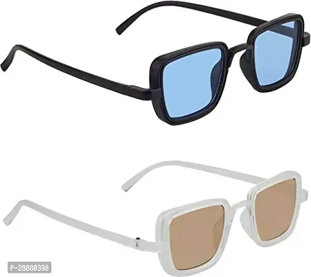 Modern Multicoloured Plastic Sunglasses Pack Of 2