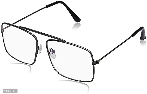 Arzonai Raees Rectangle Shape Black-Transparent UV Protection Sunglasses | Frame For Men  Women (Lens SIZE : Medium | Lens: 56 mm)