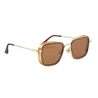 Arzonai Carryminati Mens Square Sunglasses Golden Frame, Yellow  Brown Lens (Medium) Pack of 2-thumb1