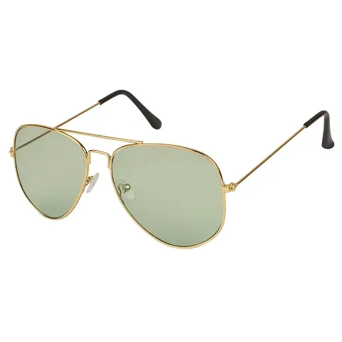 Arzonai Classics Aviator Golden-Green UV Protection Sunglasses For Men Women |MA-095-S28|