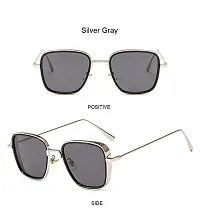 Stylish Sunglasses For Women (Silver-Black)-thumb3