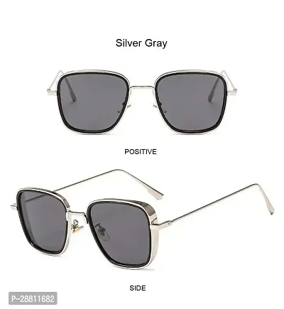 Stylish Sunglasses For Women (Silver-Black)-thumb4