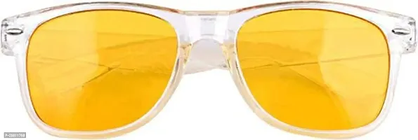 Trendy Wayfarer Square Shape Plastic Stylish Sunglasses For Women (Transparent-Yellow)-thumb2