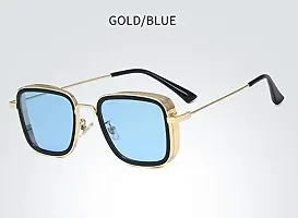 Modern Blue Metal Sunglasses-thumb4