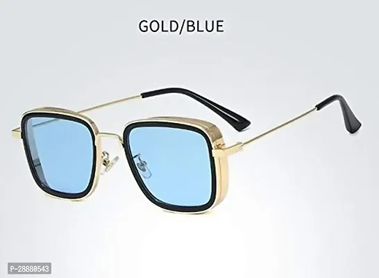 Modern Blue Metal Sunglasses-thumb5