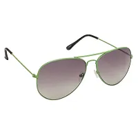 Stylish Classic Aviator Shape Green-Black Uv Protection Sunglasses For Women-thumb1