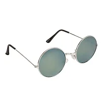 Arzonai Hammond Round Shape Silver-Multicolor Mirrored UV Protection Sunglasses For Men  Women [MA-040-S8 ]-thumb1