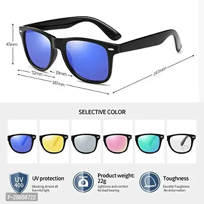 Modern Blue Plastic Sunglasses-thumb2