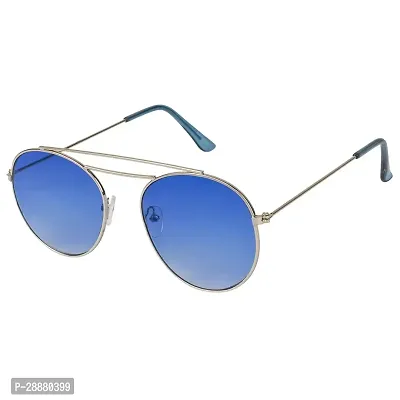 Modern Blue Metal Sunglasses