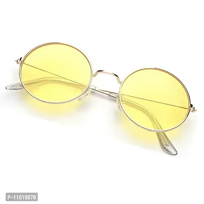 Fabulous Yellow Metal UV Protected Sunglasses For Men-thumb2