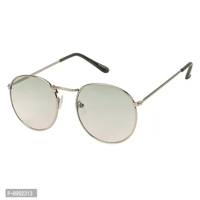 Arzonai KITE Round Shape Silver-Green Mirrored UV Protection Sunglasses For Men  Women [MA-026-S5 ]