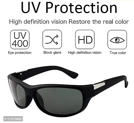 Fabulous Black Plastic UV Protected Sunglasses For Men-thumb2