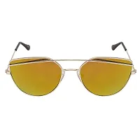 Arzonai Hayes Retro Square Shape Silver-Orange Mirrored UV Protection Sunglasses For Men  Women [MA-034-S4 ]-thumb2