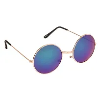 Arzonai Hammond Round Shape Golden-Green Mirrored UV Protection Sunglasses For Men  Women [MA-040-S5 ]-thumb1