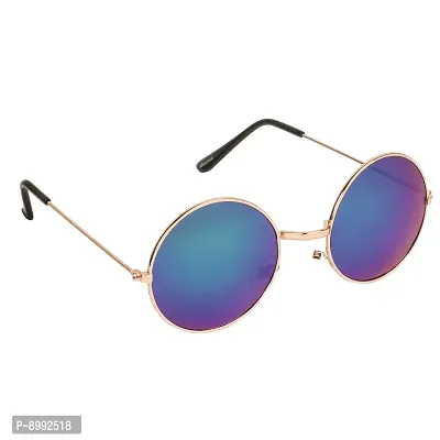 Arzonai Hammond Round Shape Golden-Green Mirrored UV Protection Sunglasses For Men  Women [MA-040-S5 ]-thumb2