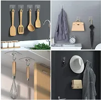 Adhesive Hooks Waterproof and Oilproof, Bathroom Kitchen Heavy Duty Self Adhesive Hooks (Pack of 10)-thumb2