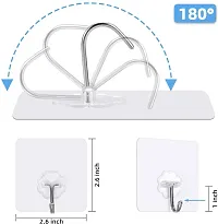 Adhesive Hooks Waterproof and Oilproof, Bathroom Kitchen Heavy Duty Self Adhesive Hooks (Pack of 10)-thumb4