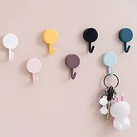 Plastic Wall Hooks, Self Adhesive Wall Hook, Key Hook, Damage Free, Waterproof Utility Hook for Kitchen and Bathroom (Pack of 10) (Black and White)-thumb2