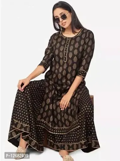 Stylish Fancy Rayon Straight Kurta With Bottom Wear Set For Women