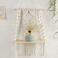 Boho Chic Design: Elevate your space with this bohemian-inspired macrameacute; mirror featuring intricate off-white patterns that add a touch of boho chic to any room.  Premium Quality: Crafted with attenti-thumb1