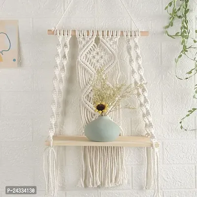 Boho Chic Design: Elevate your space with this bohemian-inspired macrameacute; mirror featuring intricate off-white patterns that add a touch of boho chic to any room.  Premium Quality: Crafted with attenti-thumb2