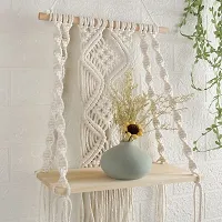 Boho Chic Design: Elevate your space with this bohemian-inspired macrameacute; mirror featuring intricate off-white patterns that add a touch of boho chic to any room.  Premium Quality: Crafted with attenti-thumb2