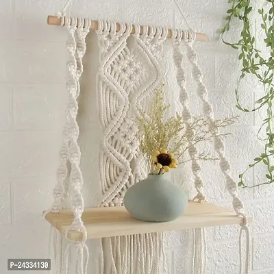 Boho Chic Design: Elevate your space with this bohemian-inspired macrameacute; mirror featuring intricate off-white patterns that add a touch of boho chic to any room.  Premium Quality: Crafted with attenti-thumb3