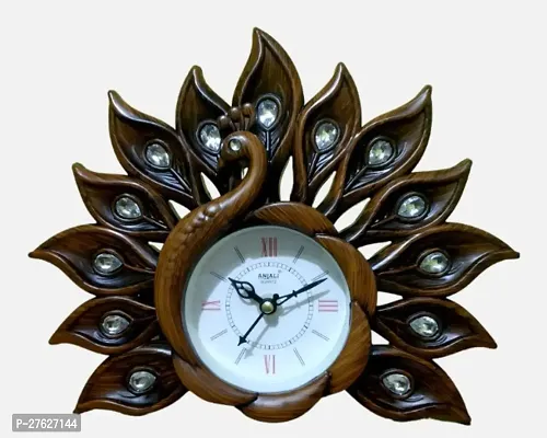 Winsome Collection Peacock Mor Animal Figurine Table Clock-thumb0