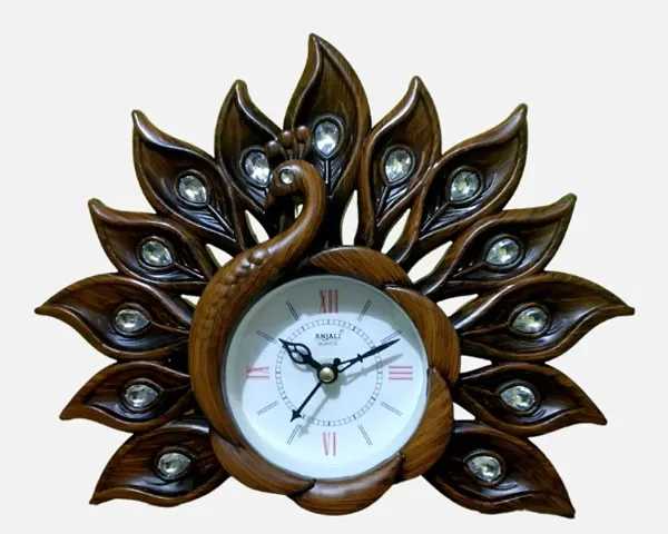 Winsome Collection Peacock Mor Animal Figurine Table Clock