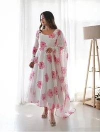 Women Stylish Rayon Printed A-Line Kurta with Dupatta-thumb1