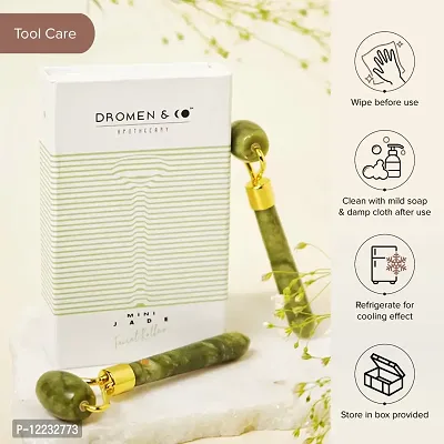 Dromen  Co Mini Jade Facial Roller | Reduces fine lines, wrinkles, dark circles  puffiness | Face massage tool-thumb4