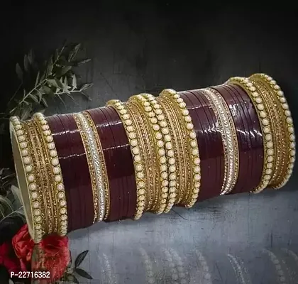 Stylish Fancy Designer Plastic Pearl Bridal Chuda Bangles For Women