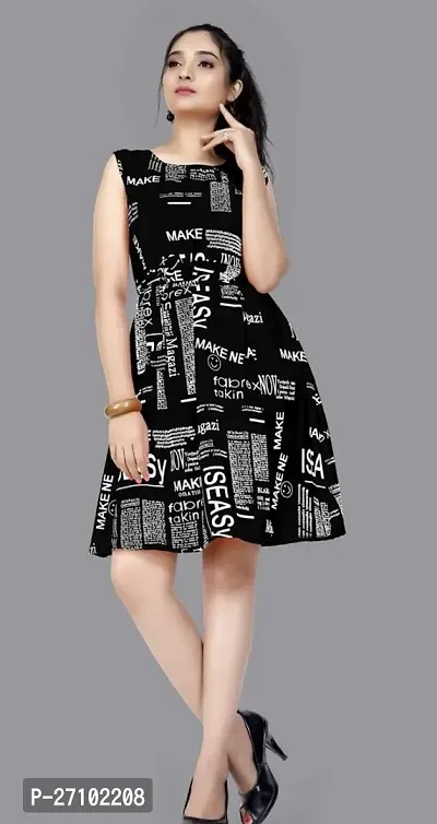 Stylish Black Crepe Dress For Women