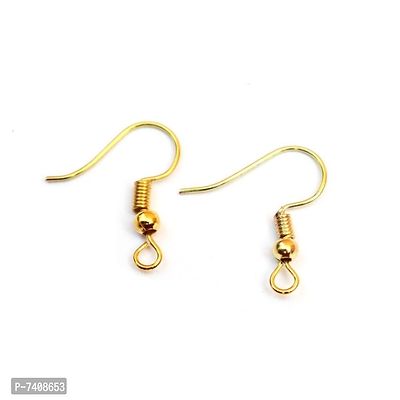 Golden color Earrings Hooks for jewelry making, Pack of 100 Pcs (50 pair Golden hooks)-thumb0