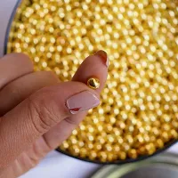 Golden beads of 6mm for jewellry making, Embroidery work, DIY craft / Pack include 1000pcs.-thumb1