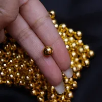 Golden beads of 8mm for jewellry making, Embroidery work, DIY craft / Pack include 500pcs.-thumb1