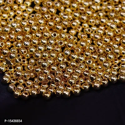 Golden beads of 5mm for jewellry making, Embroidery work, DIY craft / Pack include 1000pcs.-thumb2