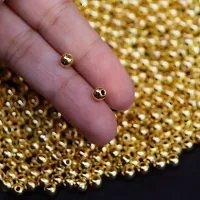 Golden beads of 5mm for jewellry making, Embroidery work, DIY craft / Pack include 1000pcs.-thumb2