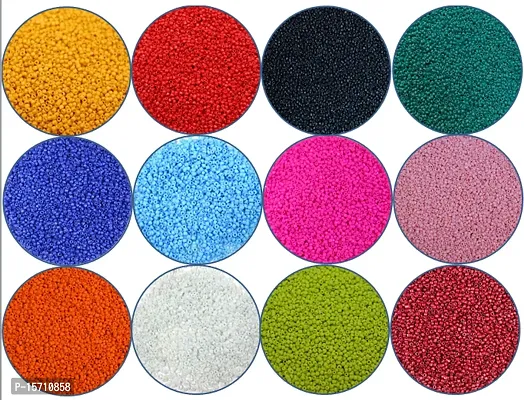 Pack of 12 Mini Glass beads (20gm each packet).