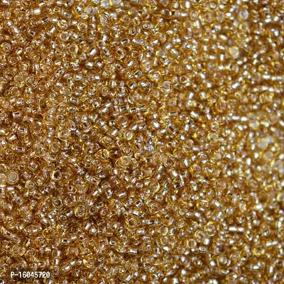 Small Golden Glass beads of 2mm  for jewellery making/ for DIY craft, Pack of 50 gms.-thumb3