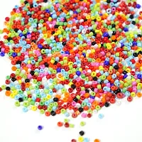 Small Multicolor Glass beads of 2mm for Art and craft/ jewellery making/ and DIY craft, pack of 50 gms.-thumb1