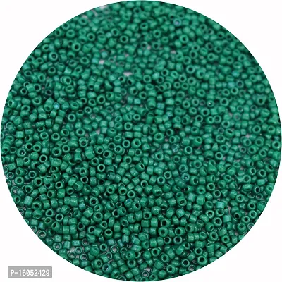 Seed beads/ Dark Green Glass beads of 2mm (11/0) for jewellery making/ for DIY craft, Pack of 50 gms.