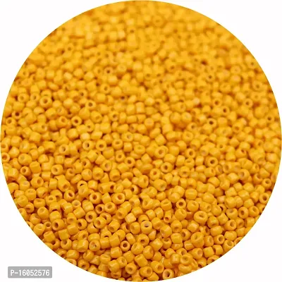 Small Mango Yellow Glass beads of 2mm for jewellery making/ for DIY craft, Pack of 50 gms.-thumb0